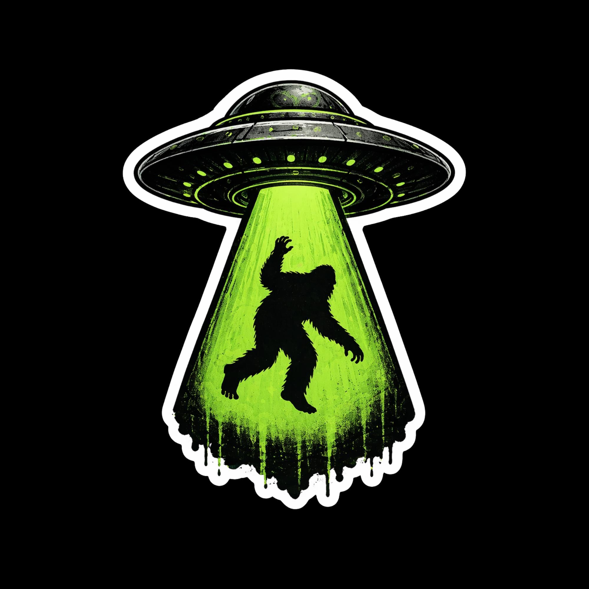Bigfoot UFO Abduction Sticker