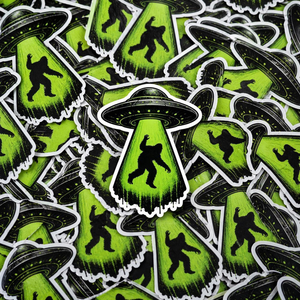 Bigfoot UFO Abduction Sticker