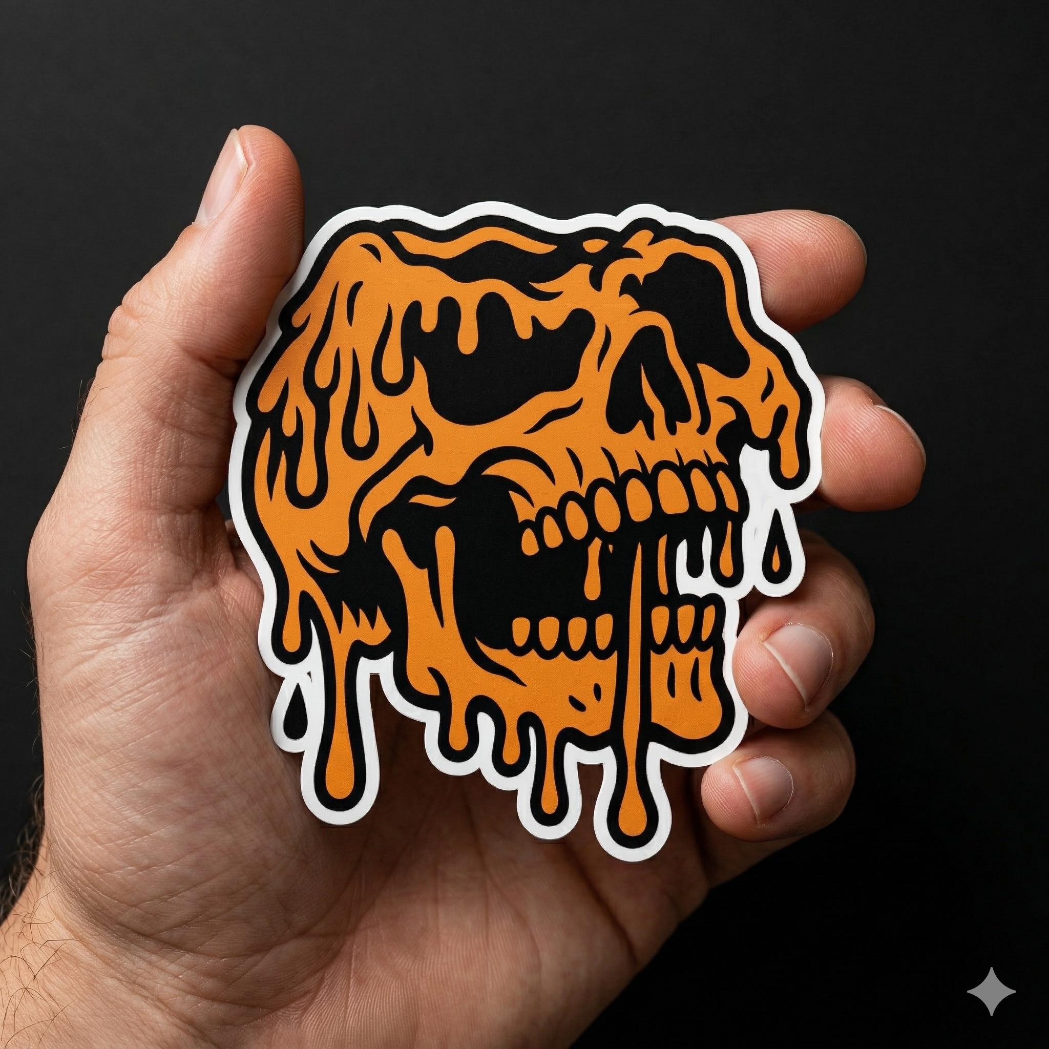 Melting Skull Sticker