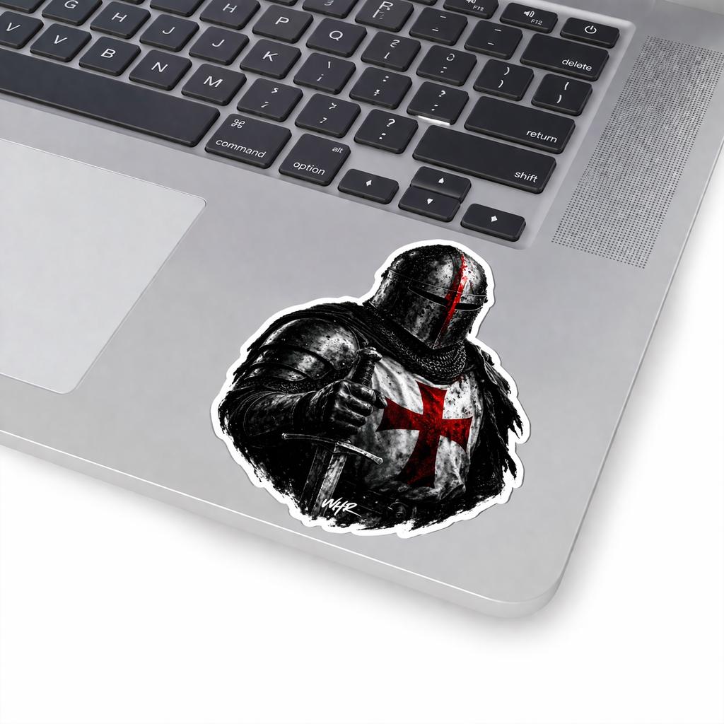 Crusader Knight Templar Cross Vinyl Sticker, Medieval Warrior Faith Decal (Waterproof)