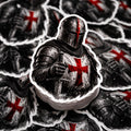 Crusader Knight Templar Cross Vinyl Sticker, Medieval Warrior Faith Decal (Waterproof)