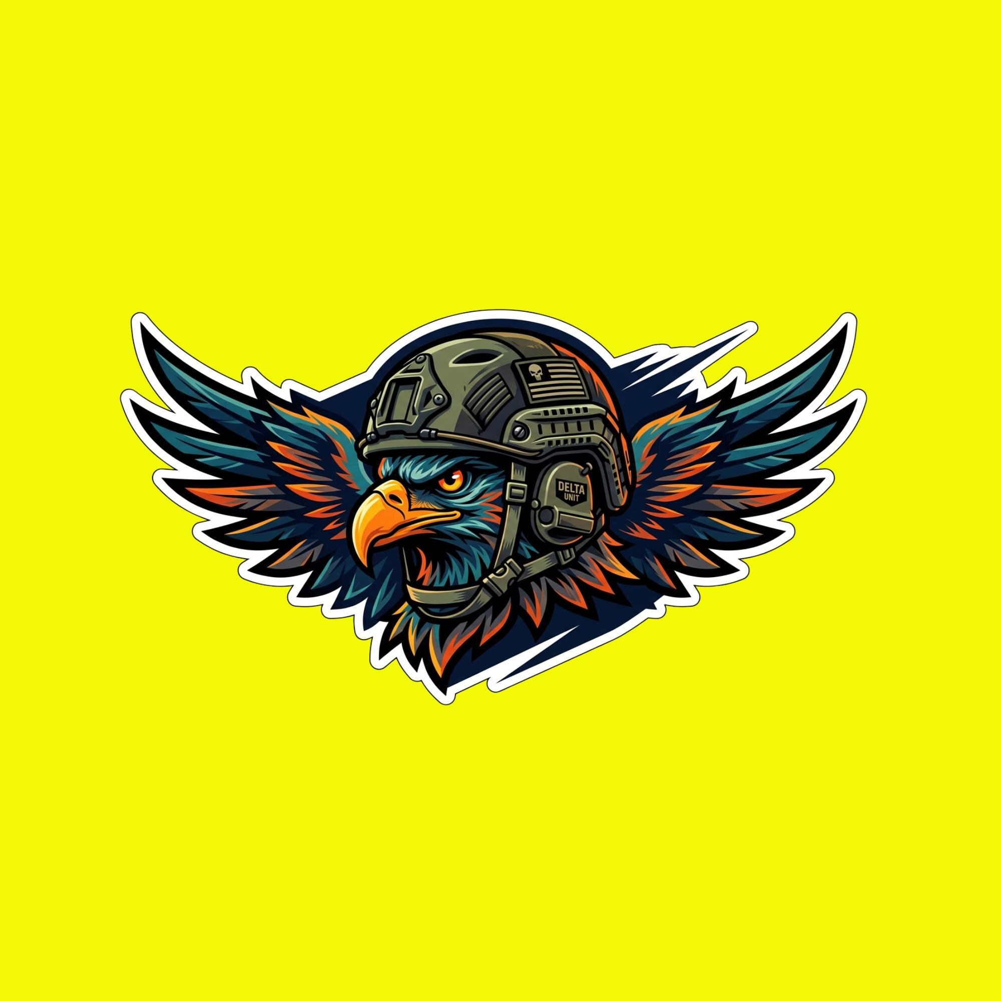 Tactical Night Hawk Sticker, Special Ops Bird Decal, Military Inspired Vinyl Graphic