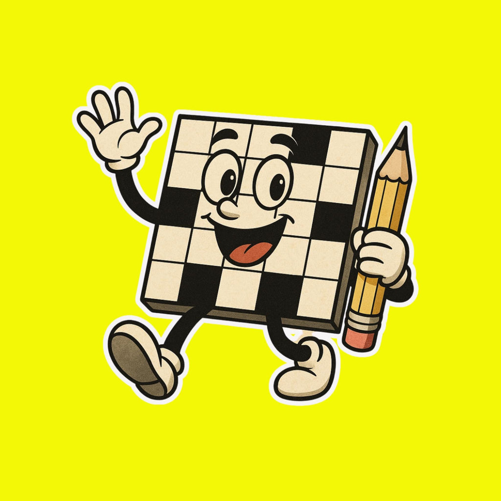 Crossword Puzzle Character Sticker, Funny Word Game Vinyl Decal (Waterproof)