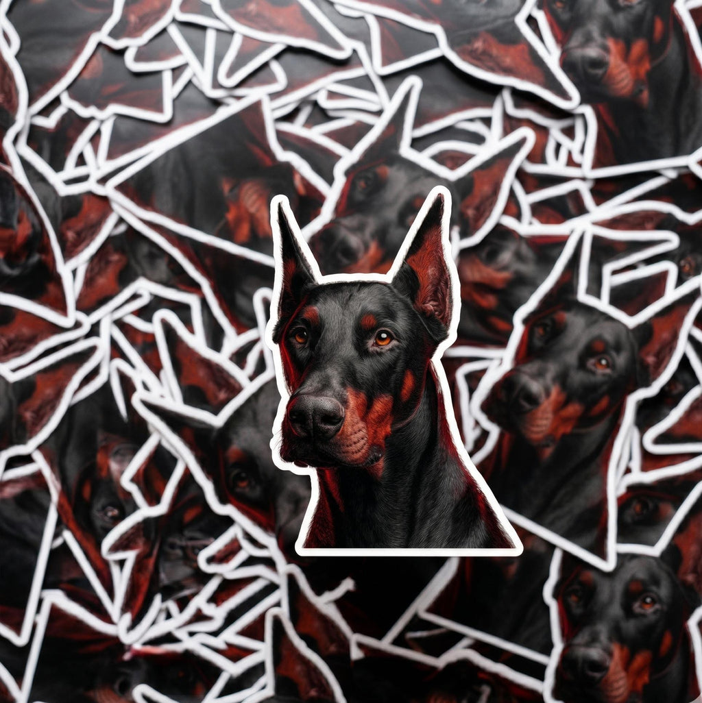 Dog Owner Gift, Majestic Doberman Pinscher Sticker, Noble Dog Graphic Vinyl Decal