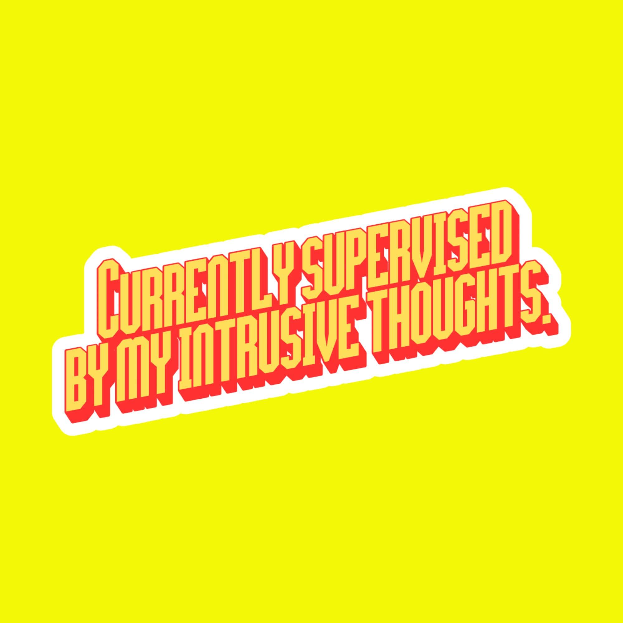 Laptop Sticker, Intrusive Thoughts, Dark Humor Meme Decal, Relatable Quote Vinyl Water Bottle