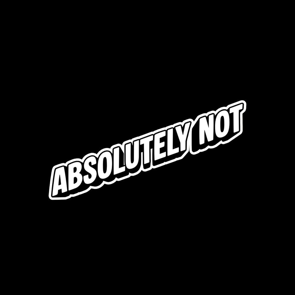Water Bottle Sticker, Absolutely Not, Sarcastic Quote Decal, Bold Attitude Meme Vinyl (2.5"x2.5")