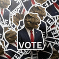 Vote Sticker, T-Rex for President, Funny Dinosaur Politics Vinyl Decal