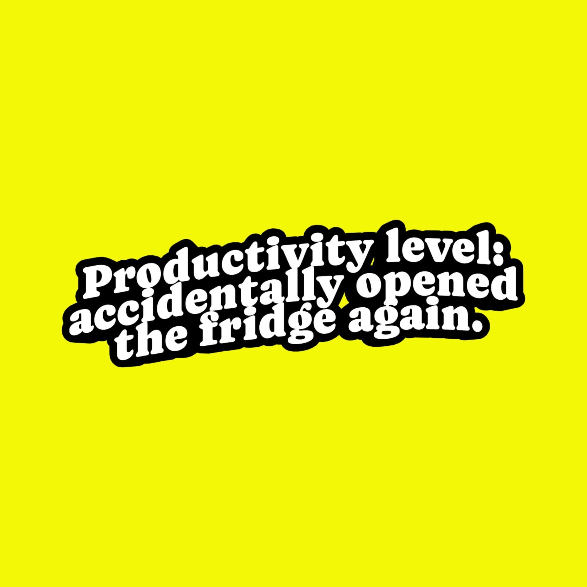 Water Bottle Sticker, Funny Fridge Decal: Relatable Work Humor for Laptops