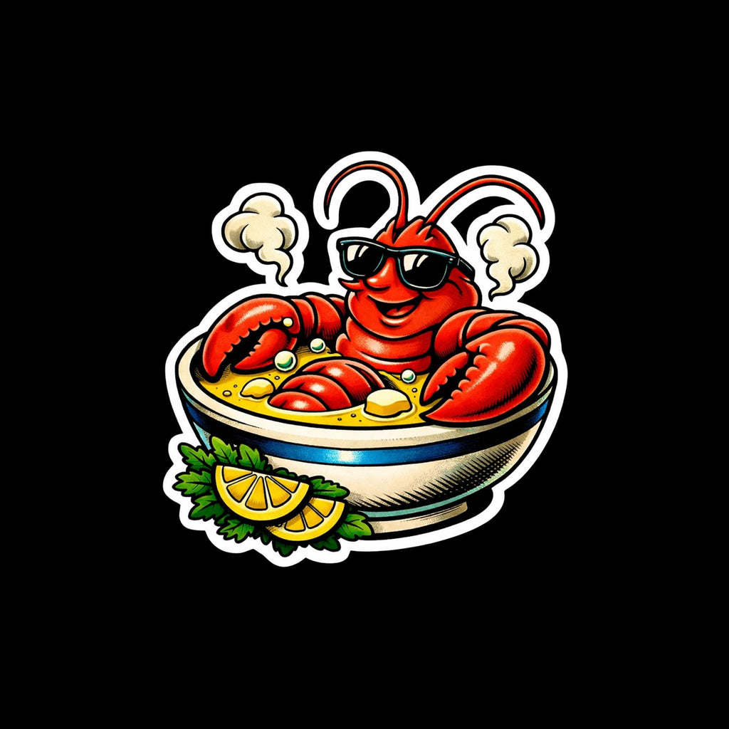 Lobster Sticker, Funny Seafood Decal, Summer Beach Vibes Laptop Water Bottle