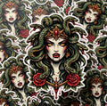Greek Mythology, Medusa Traditional Tattoo Style Sticker, Snake Woman Decal, Gothic Vinyl Art Decal