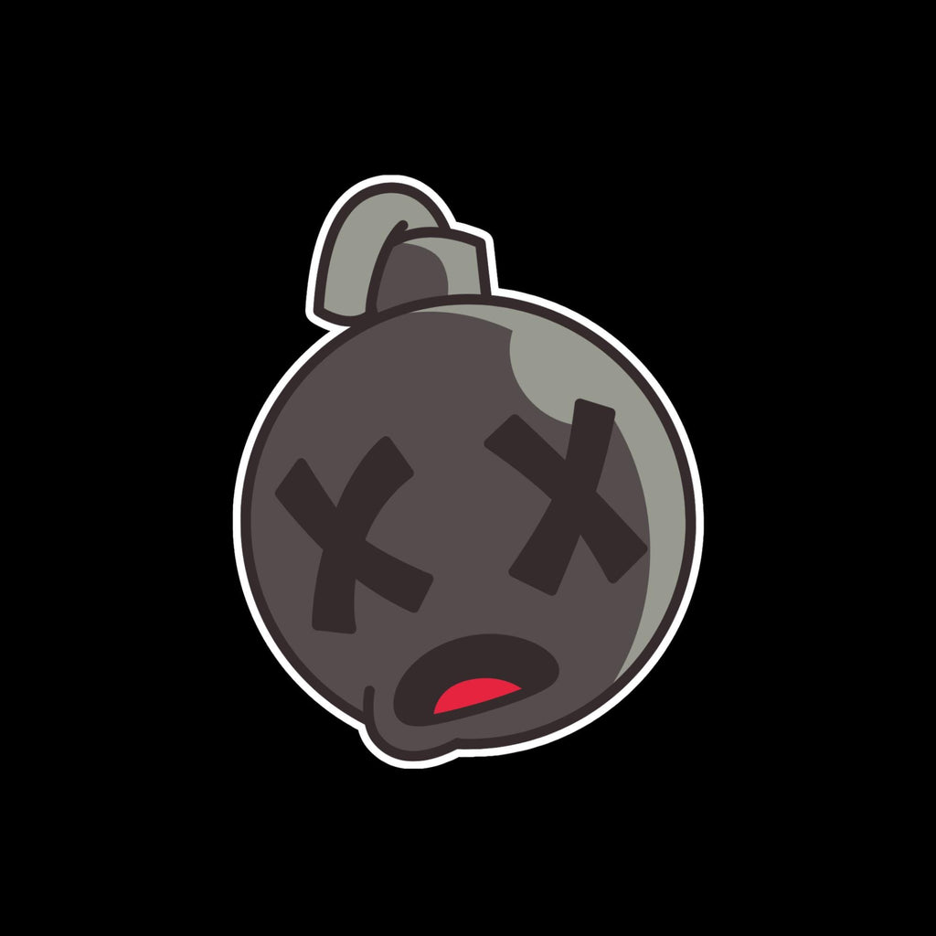 Total Dud Bomb Sticker – Cartoon Dark Humor Vinyl Decal (2.5"x2.5")