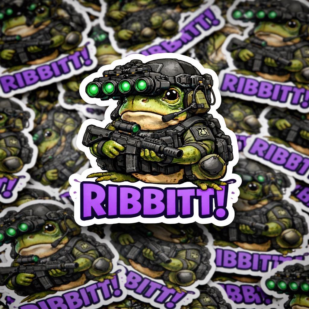 Frog Sticker, Military Meme Decal, Tactical Humor Vinyl Sticker