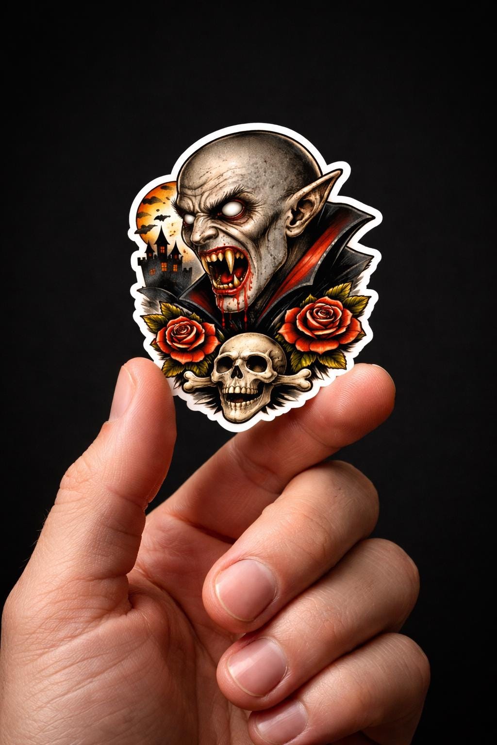 Horror Sticker Nosferatu, Gothic Vampire Horror Decal, Classic Film Art (Waterproof Vinyl)
