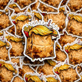 Trump Burger Bag Parody Sticker, Political Humor Decal, Retro Takeout Vinyl Laptop Sticker