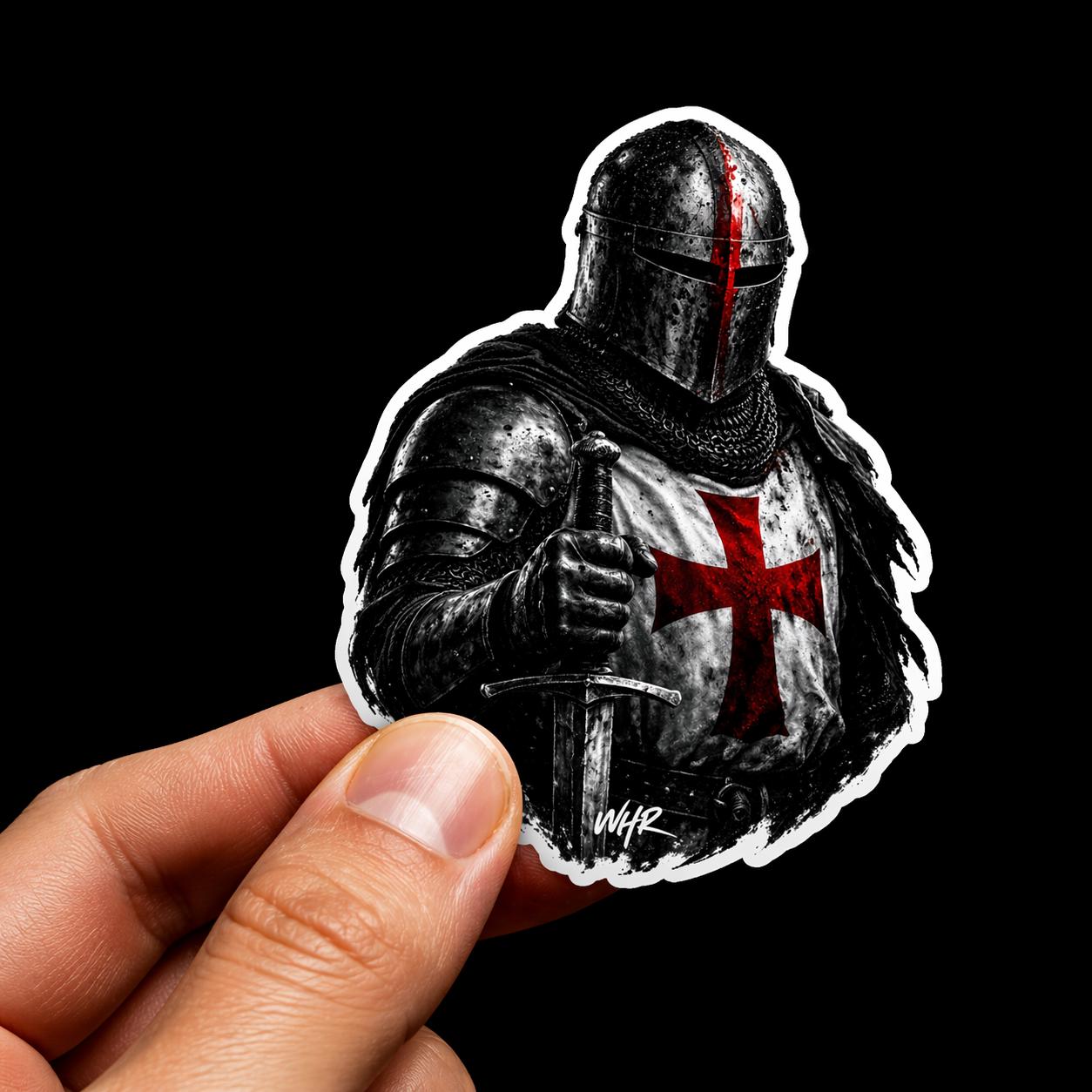 Crusader Knight Templar Cross Vinyl Sticker, Medieval Warrior Faith Decal (Waterproof)