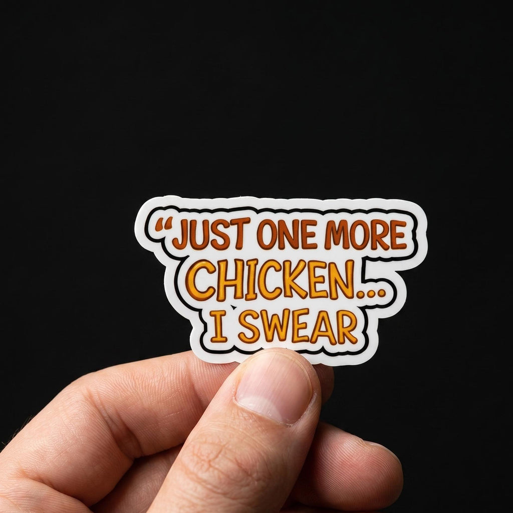 Just One More Chicken I Swear Sticker, Funny Chicken Owner Decal (Waterproof)