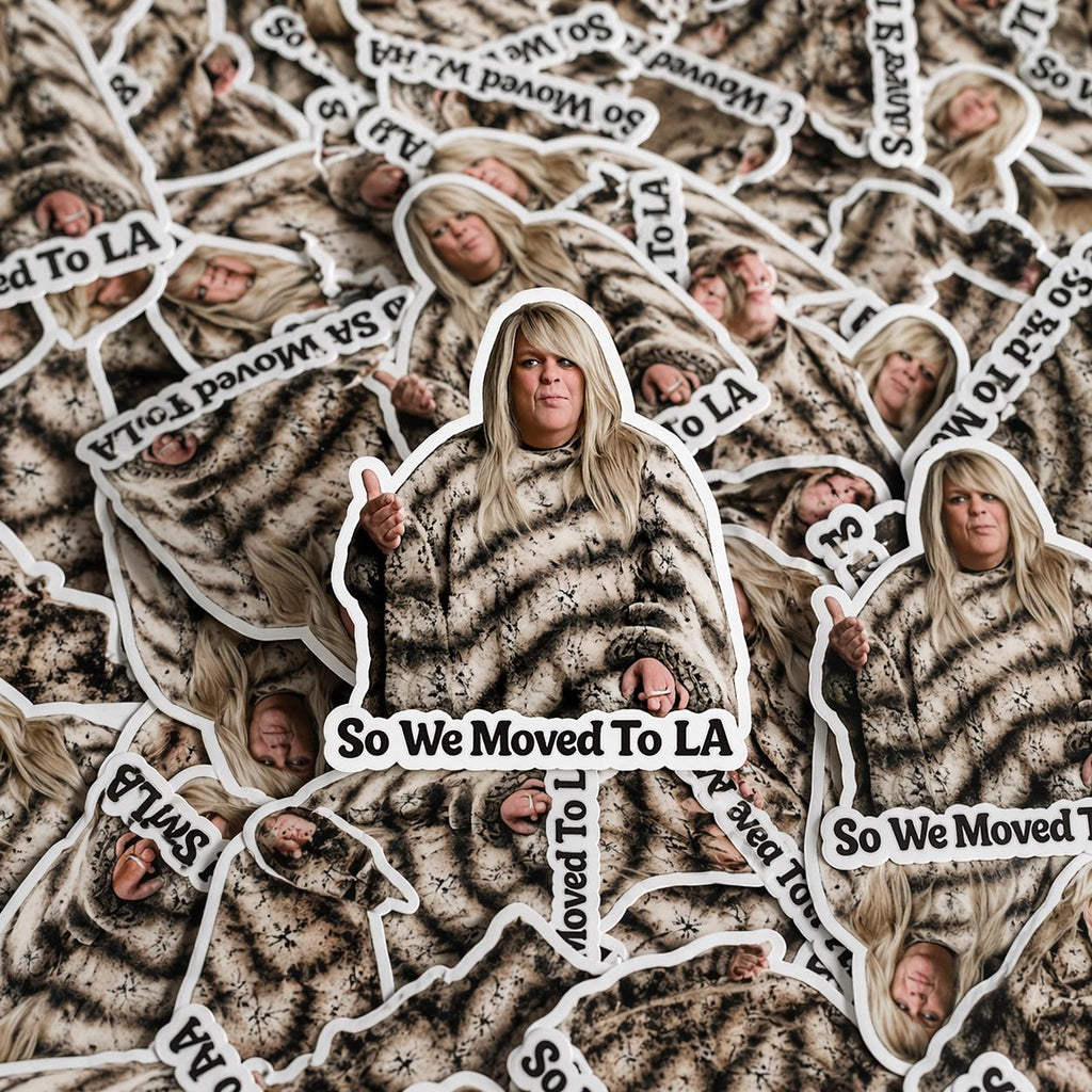 So We Moved To LA Meme Sticker, Waterproof Vinyl Decal, Sarcastic Humor Graphic