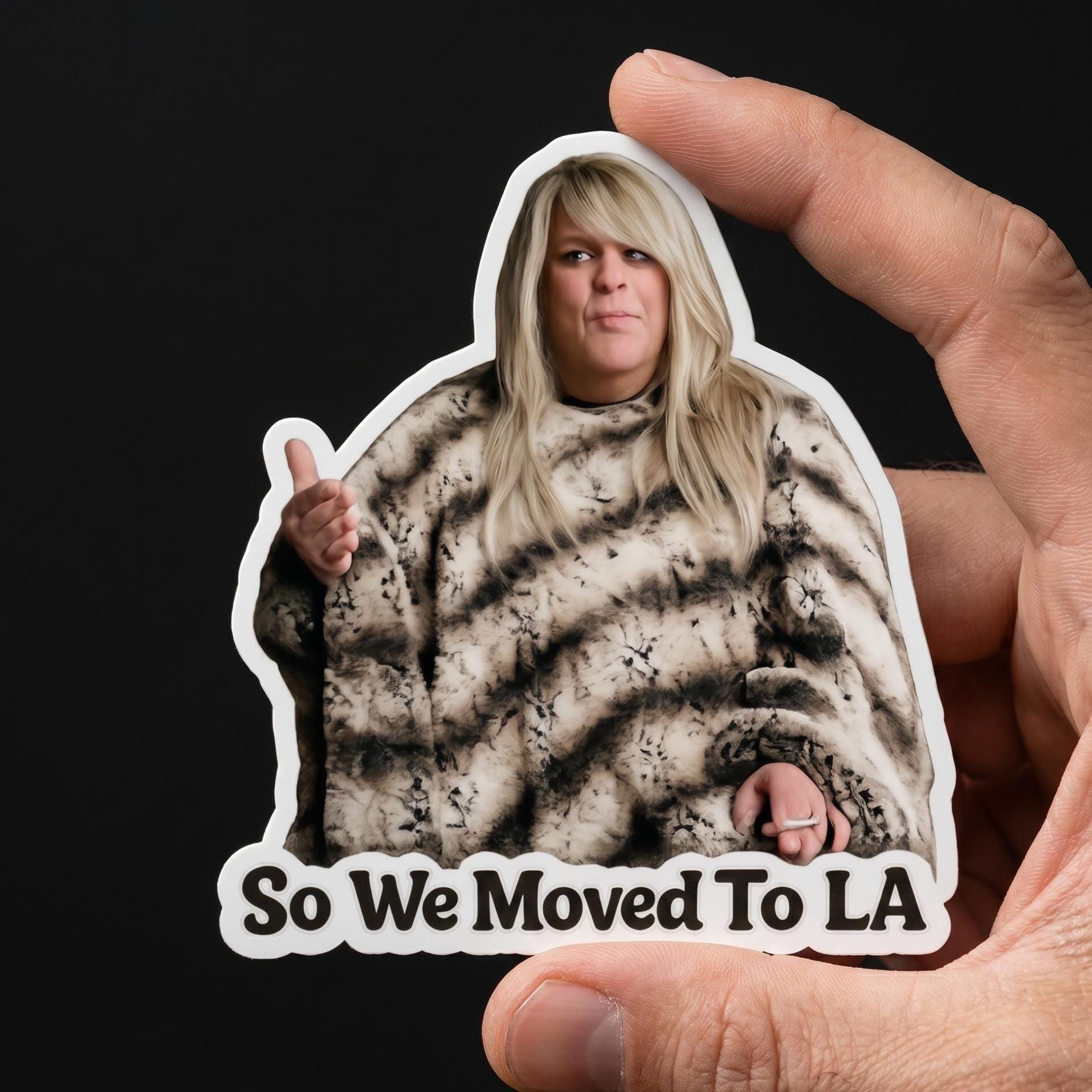 So We Moved To LA Meme Sticker, Waterproof Vinyl Decal, Sarcastic Humor Graphic