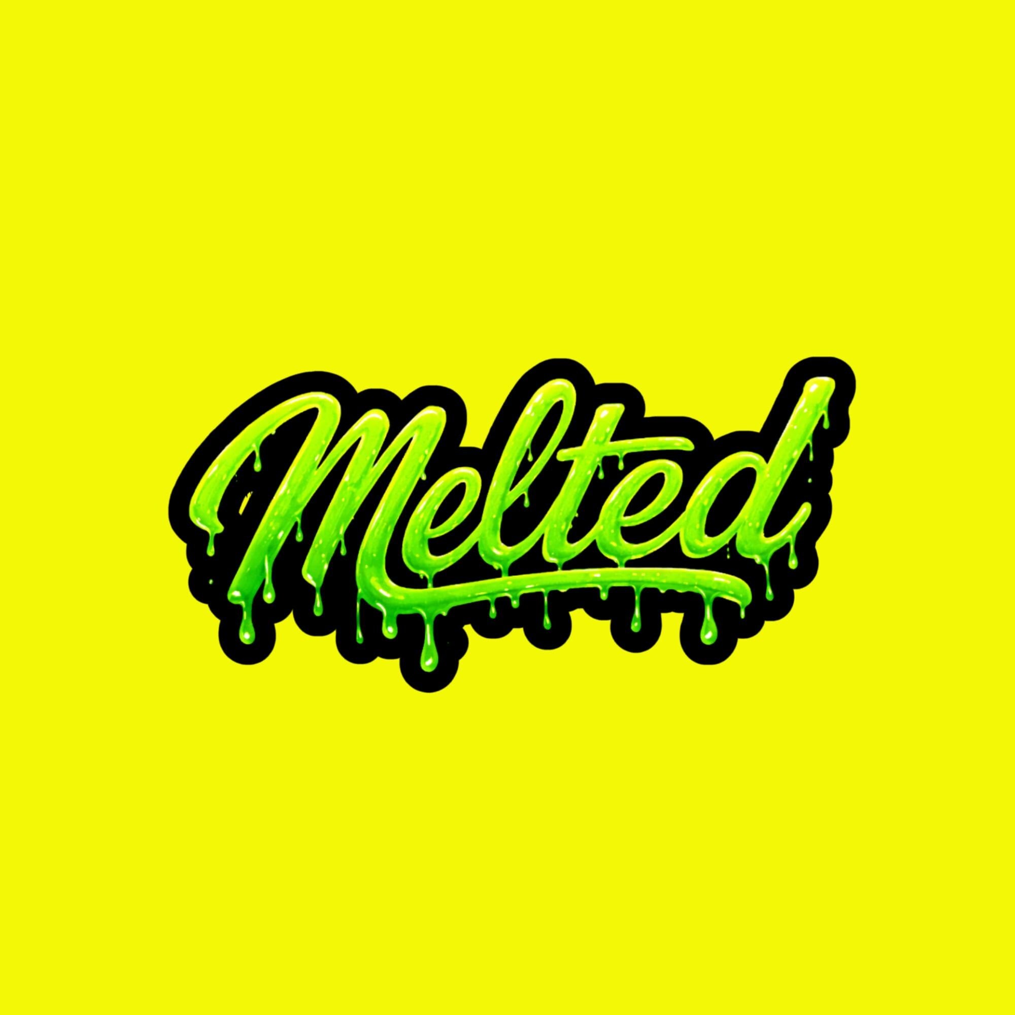 Water Bottle Sticker Neon Green Melting Logo Decal, Drip Effect Vinyl