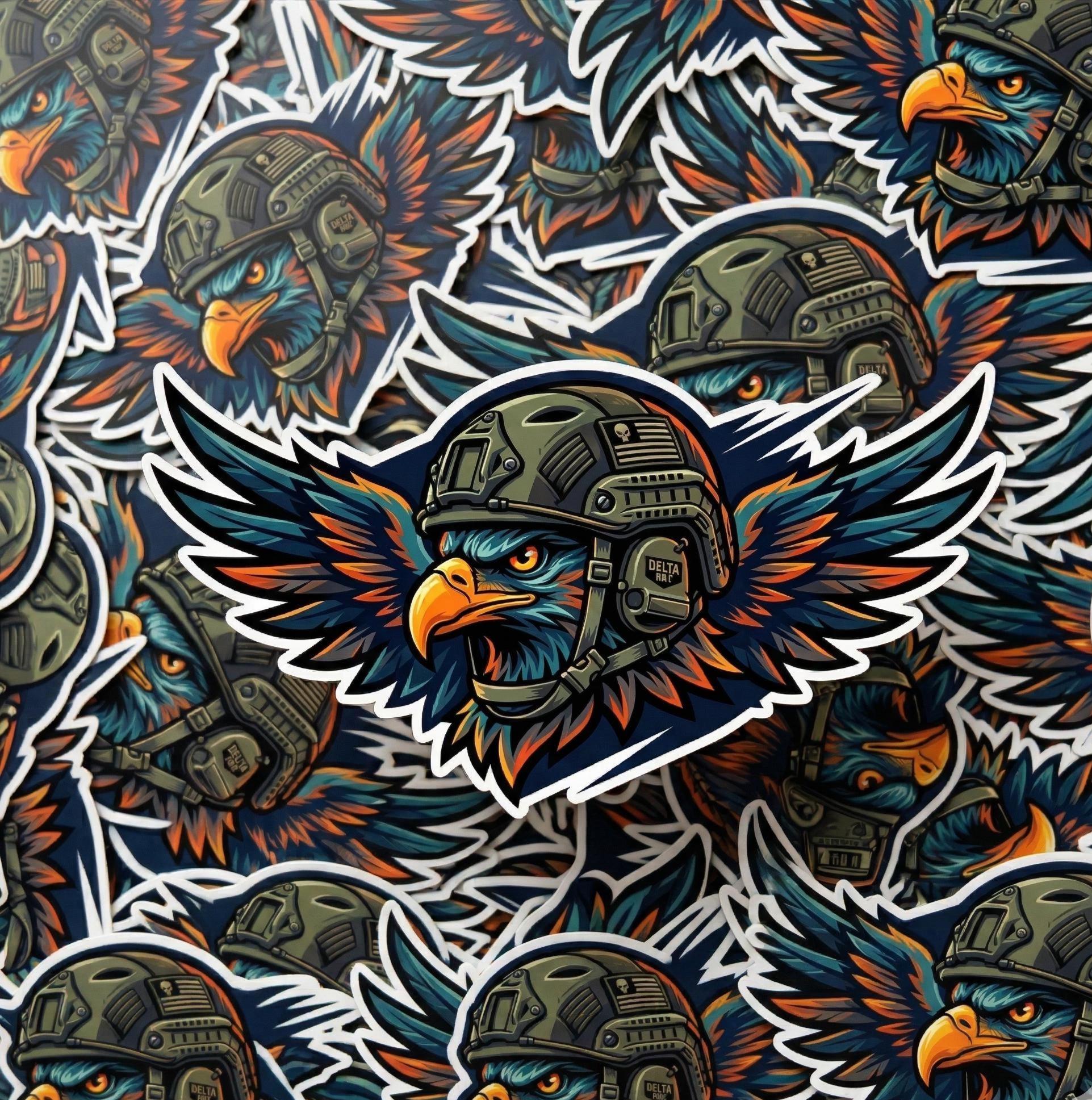 Tactical Night Hawk Sticker, Special Ops Bird Decal, Military Inspired Vinyl Graphic