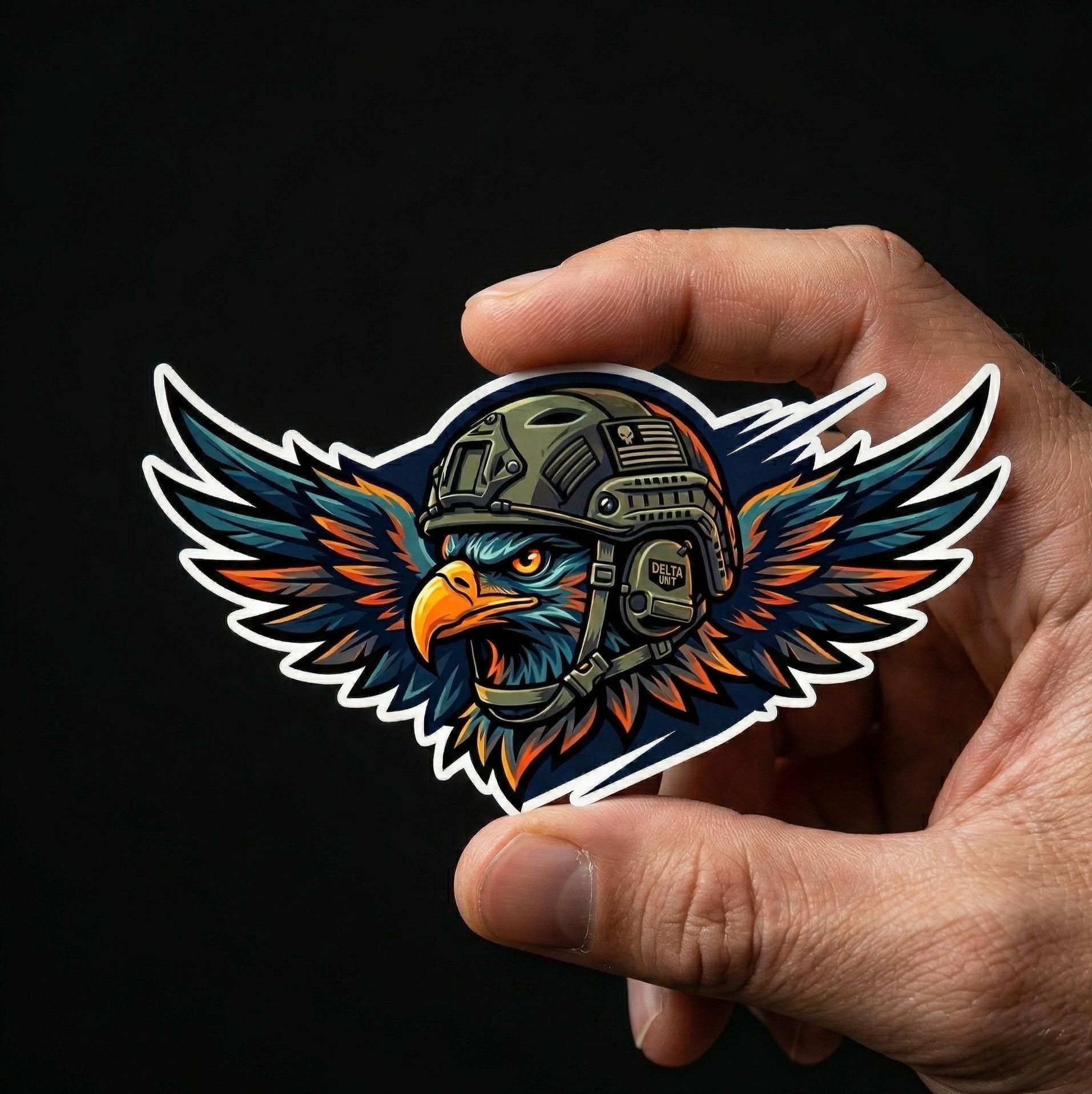 Tactical Night Hawk Sticker, Special Ops Bird Decal, Military Inspired Vinyl Graphic