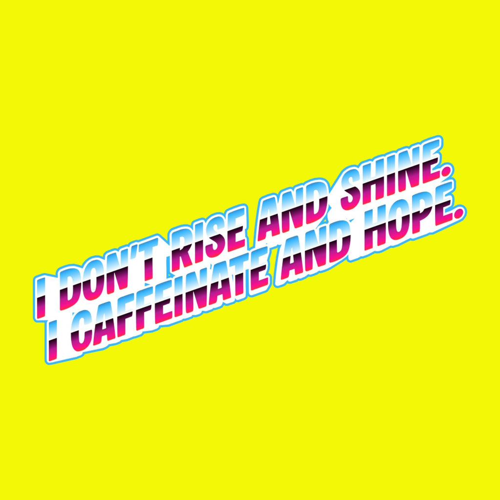 Laptop Sticker, Caffeinate and Hope, Funny Coffee Quote Decal, Waterproof Vinyl Laptop