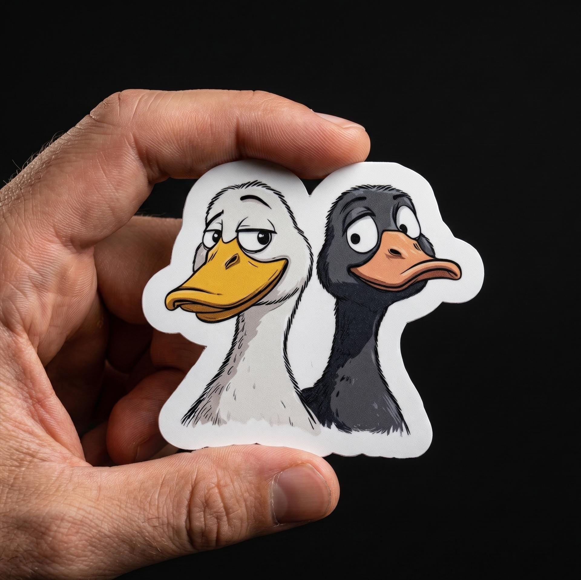 Duck, Drake and Dolly Duo Sticker, Cute Duck Friends, Fun Duck Pair Meme Decal for Laptop Water Bottle, Adorable Duck Design