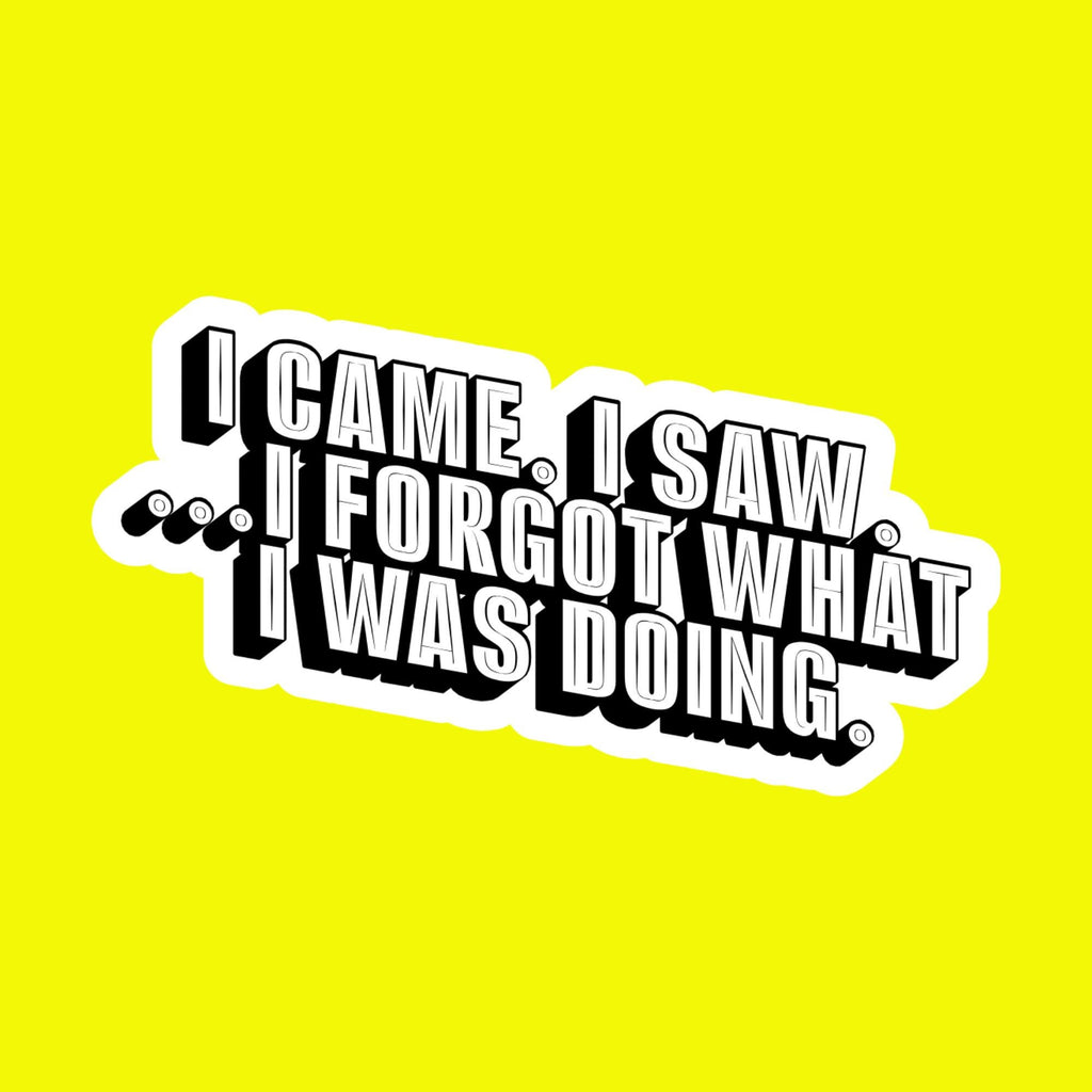 Laptop Sticker, Funny Forgetful Graphic, Memory Loss Quote Decal, Relatable Humor, Water Bottle