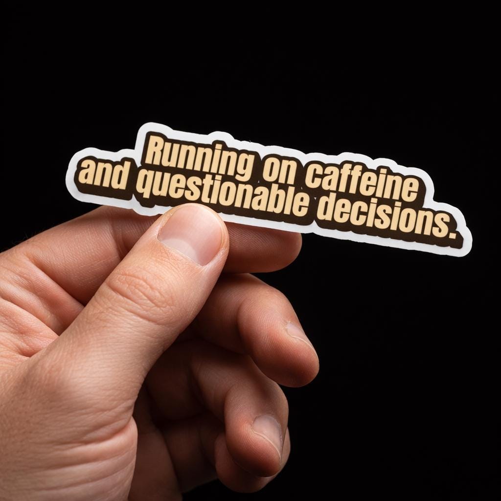 laptop Sticker, Funny Caffeine Quote, Waterproof Vinyl Decal, Water Bottle Graphic