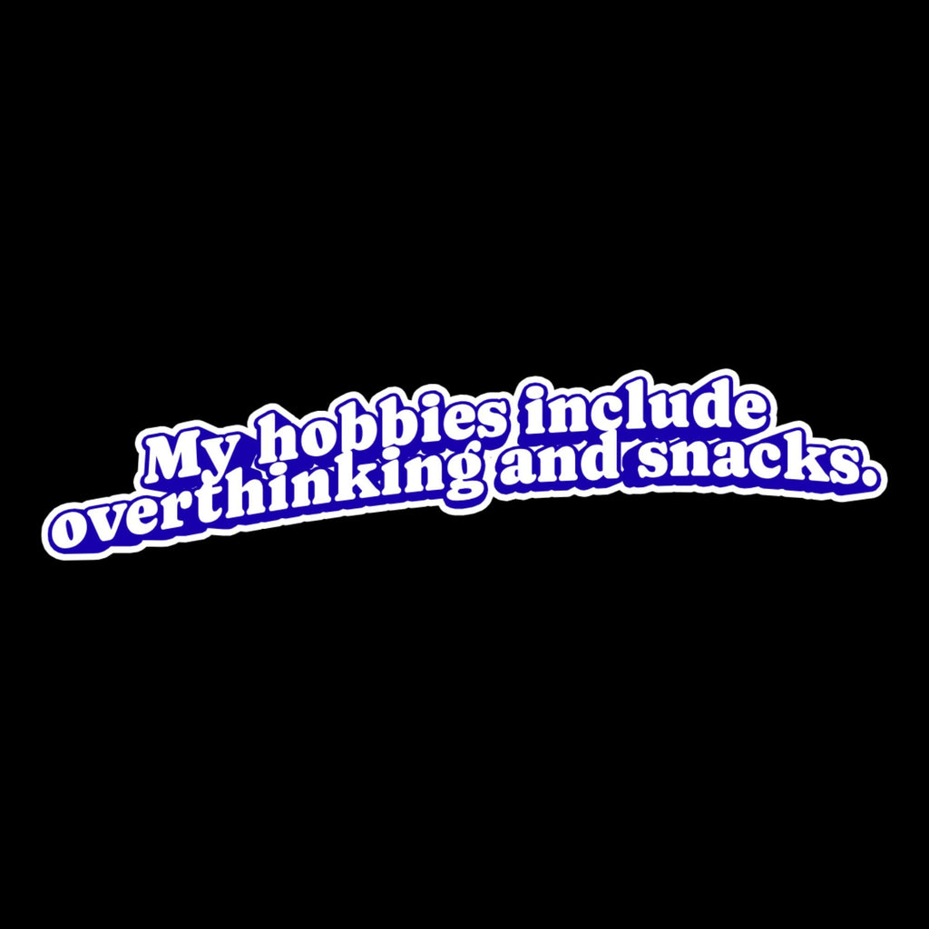 Water Bottle Sticker, Overthinking and Snacks, Funny Relatable Meme Decal, Laptop sticker