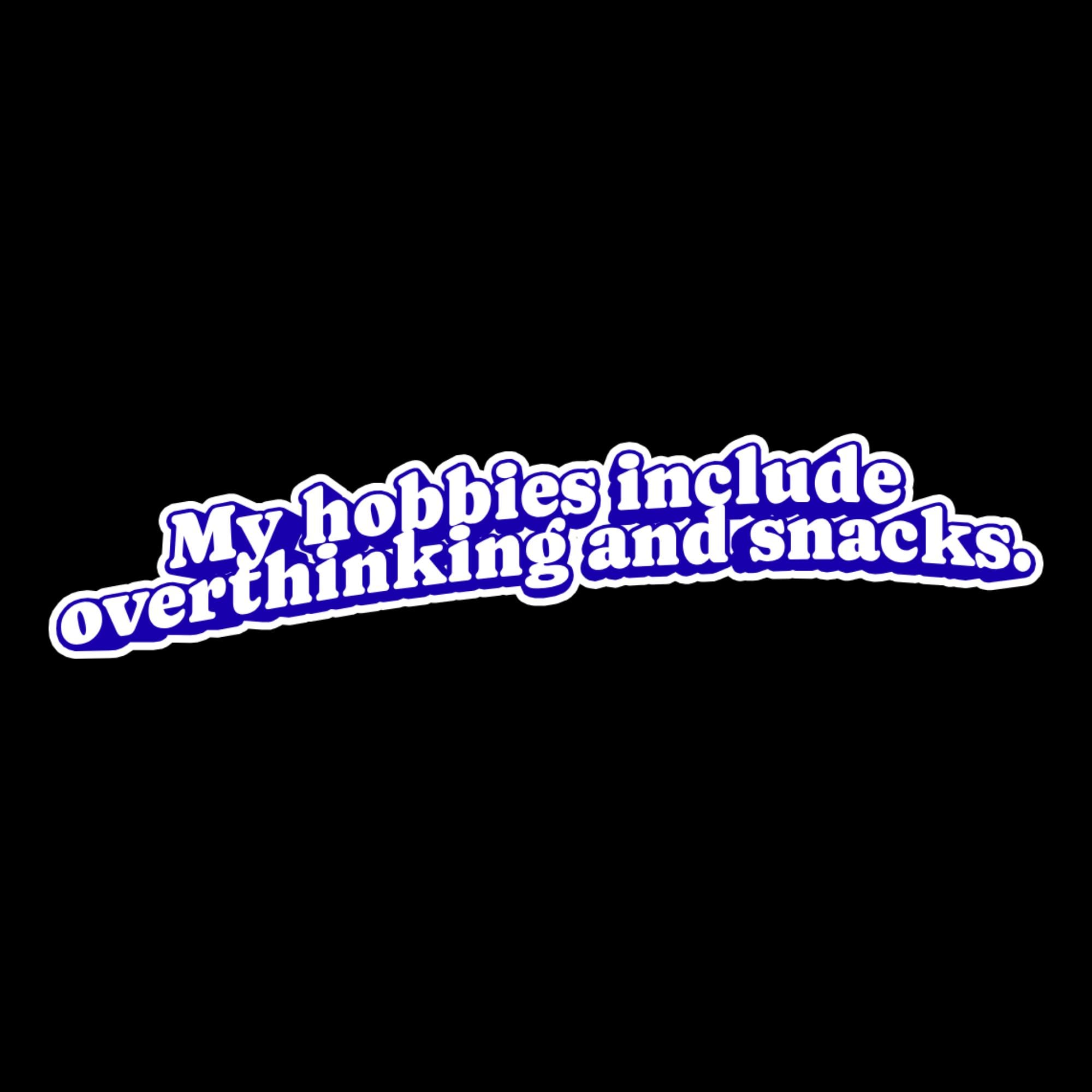 Water Bottle Sticker, Overthinking and Snacks, Funny Relatable Meme Decal, Laptop sticker