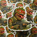 Horror Sticker, Mutant Strawberry Soldier, Tactical Horror Food Parody Decal