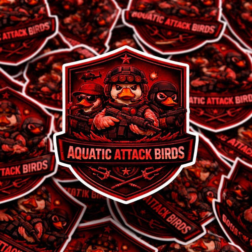 Aquatic Attack Birds Sticker, Tactical Military Duck Decal, Waterproof Vinyl Humor Sticker