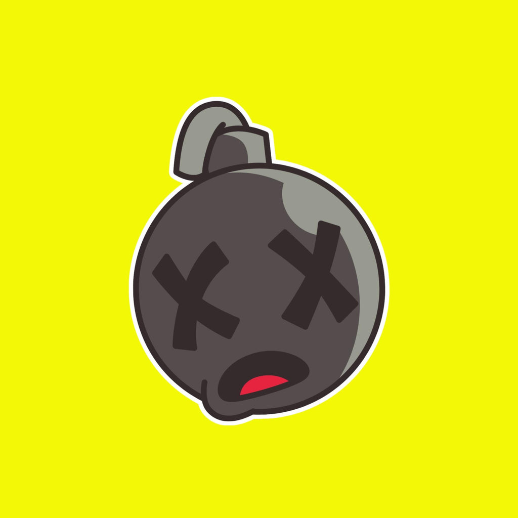 Total Dud Bomb Sticker – Cartoon Dark Humor Vinyl Decal (2.5"x2.5")