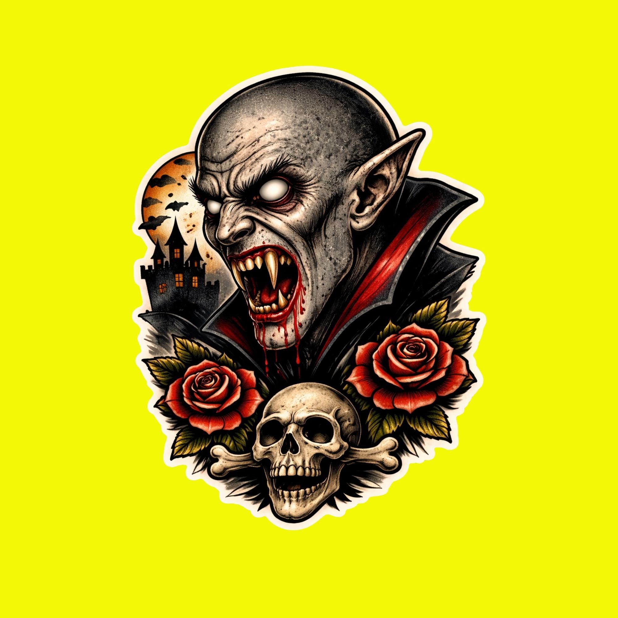 Horror Sticker Nosferatu, Gothic Vampire Horror Decal, Classic Film Art (Waterproof Vinyl)