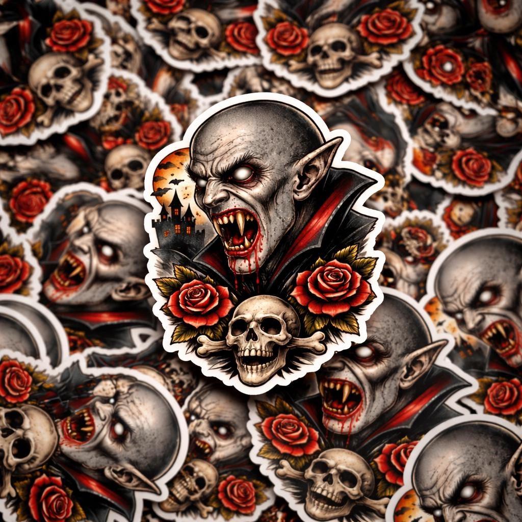 Horror Sticker Nosferatu, Gothic Vampire Horror Decal, Classic Film Art (Waterproof Vinyl)