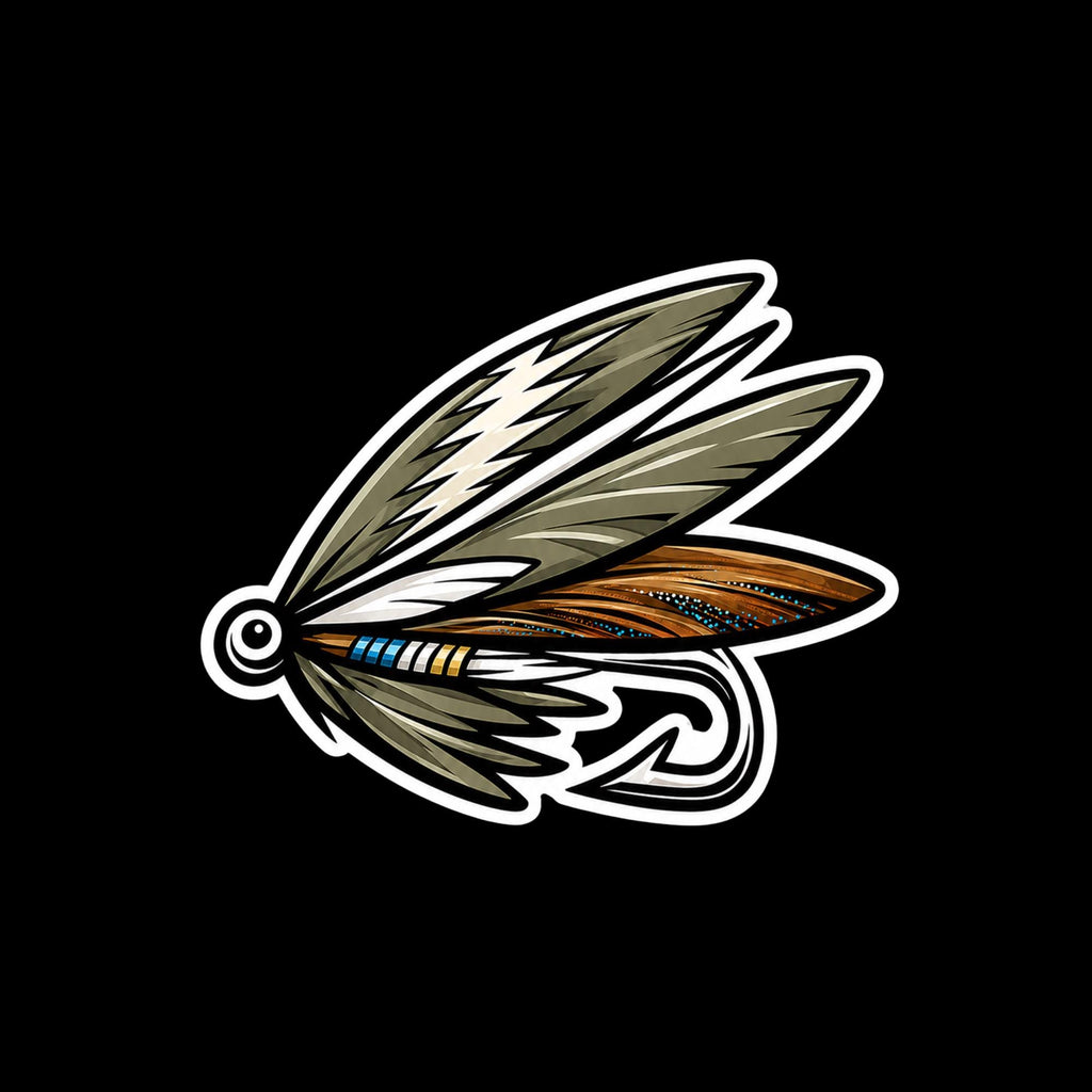 Fly Fishing Lure Stickers (4pc) – Trout Bait, Angler Decals, Tackle Box Vinyl