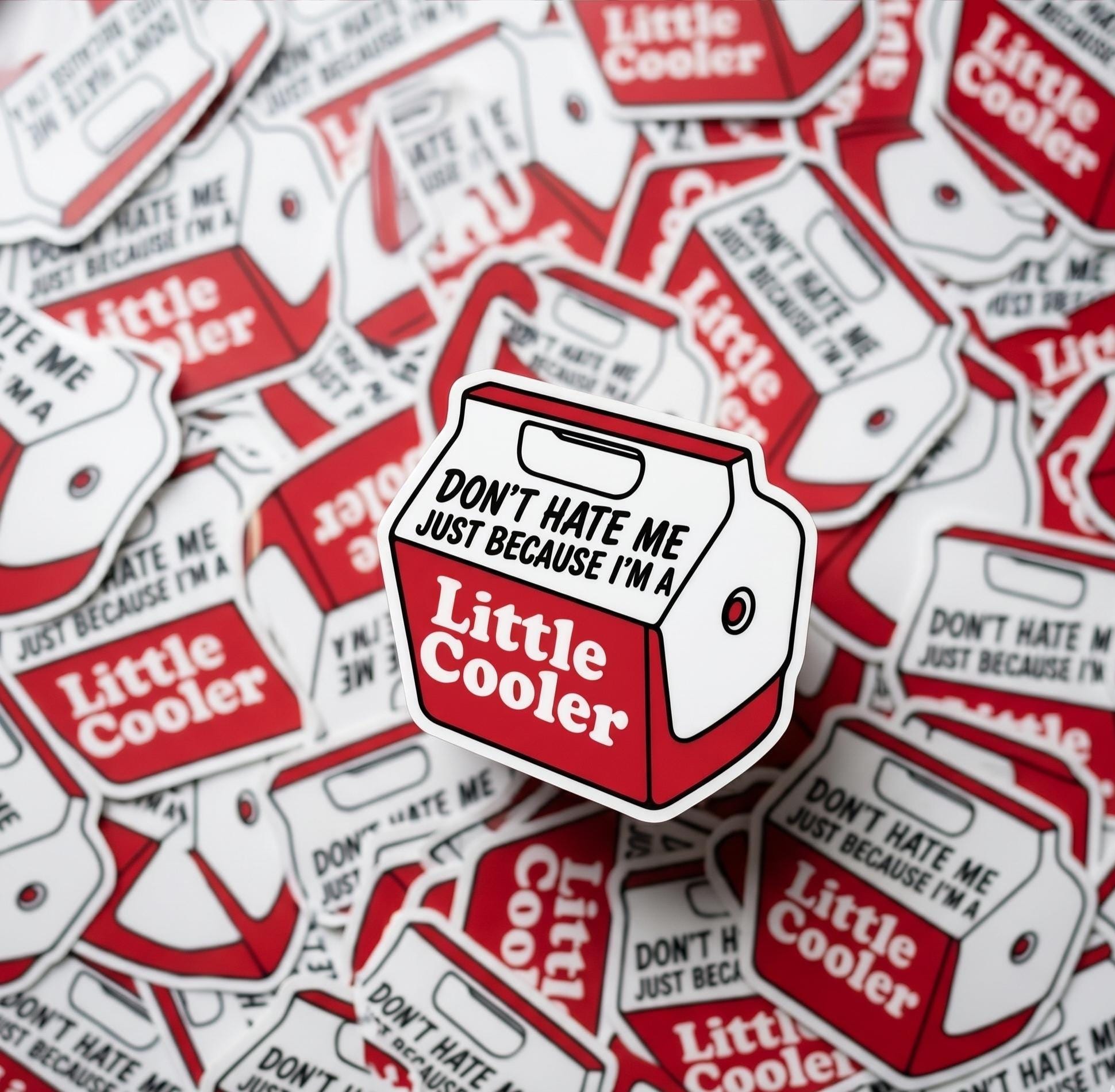 Funny Little Cooler Sticker, Sarcastic Humor Decal, Water Bottle Laptop Accessory