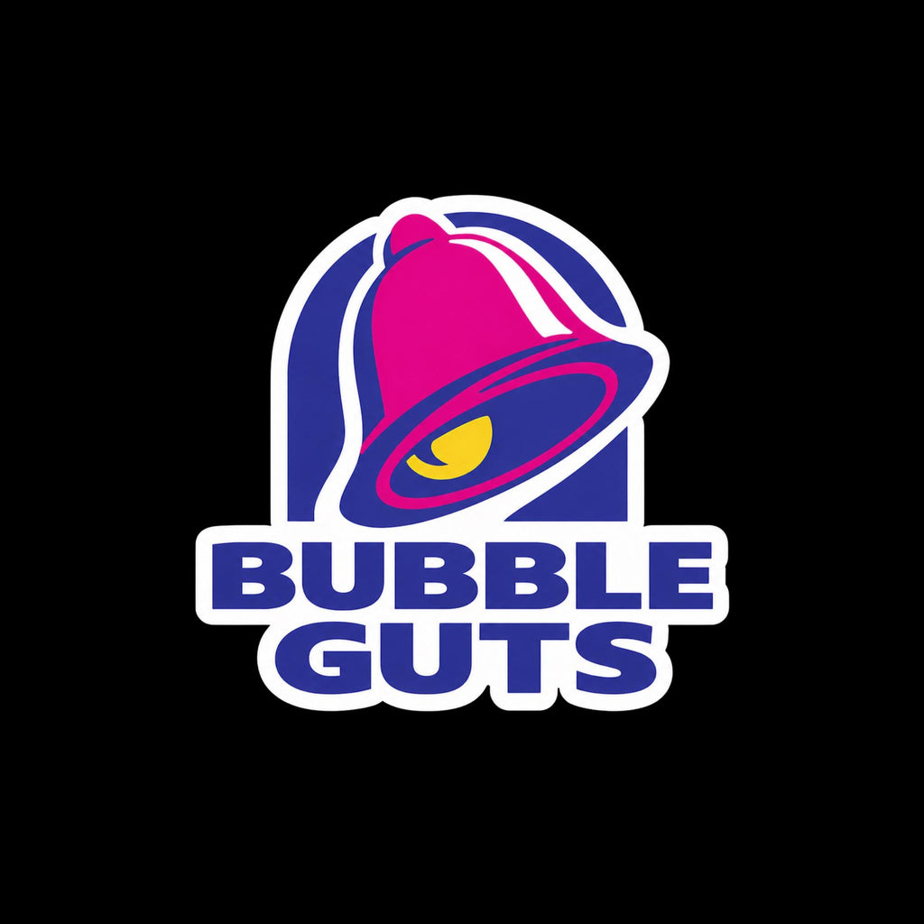 Bubble Guts Taco Parody Sticker, Funny Fast Food Meme Decal (Waterproof Vinyl)