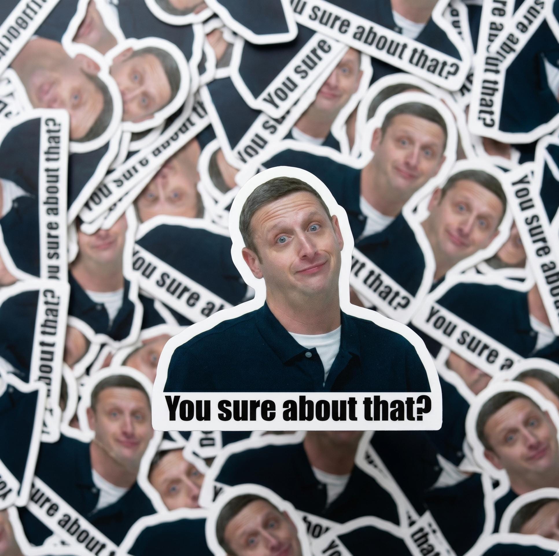 You Sure About That Meme Sticker, Sarcastic Reaction Decal, Laptop Water Bottle Humor