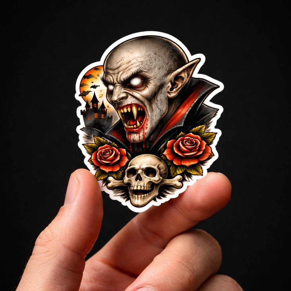 Horror Sticker Nosferatu, Gothic Vampire Horror Decal, Classic Film Art (Waterproof Vinyl)
