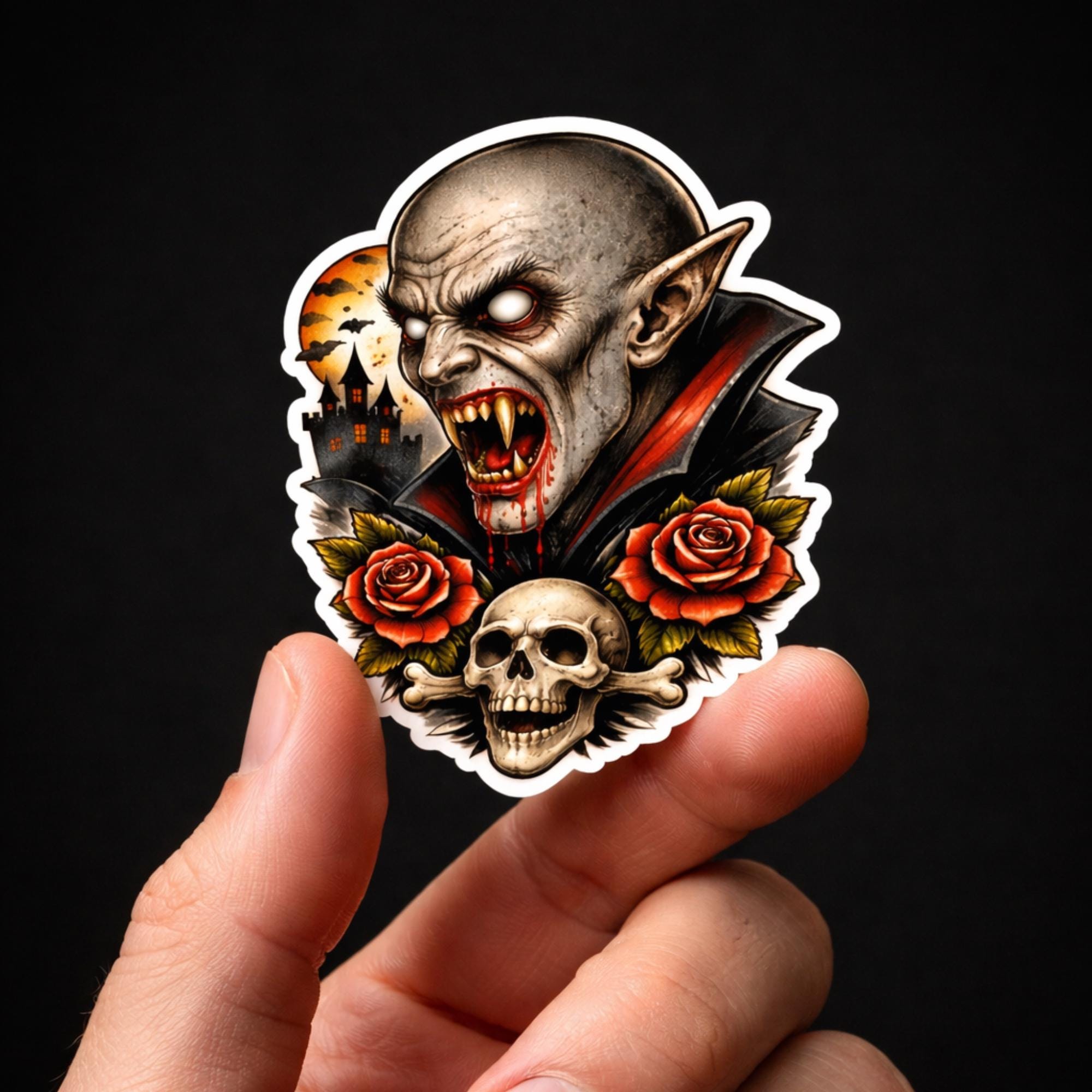 Horror Sticker Nosferatu, Gothic Vampire Horror Decal, Classic Film Art (Waterproof Vinyl)