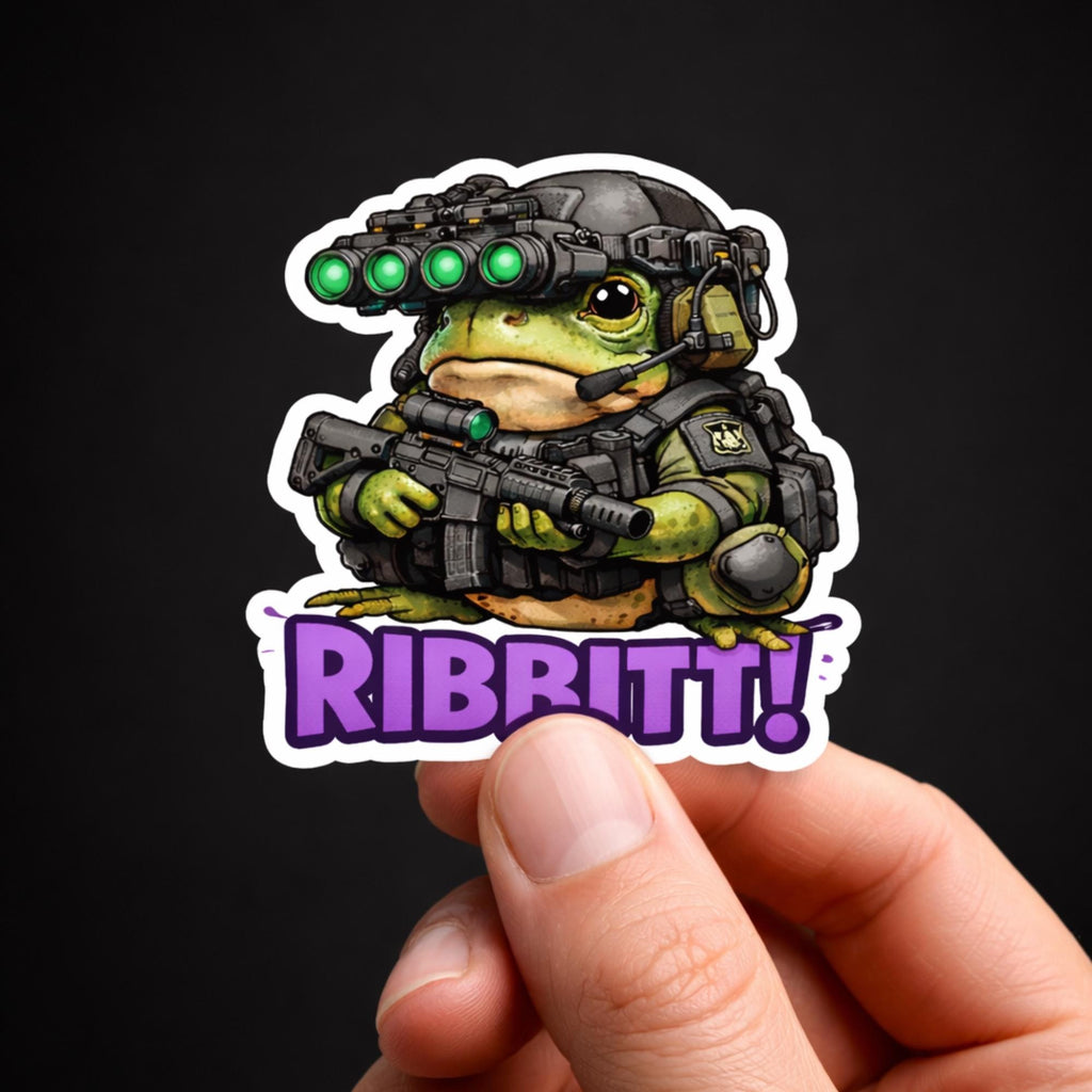 Frog Sticker, Military Meme Decal, Tactical Humor Vinyl Sticker
