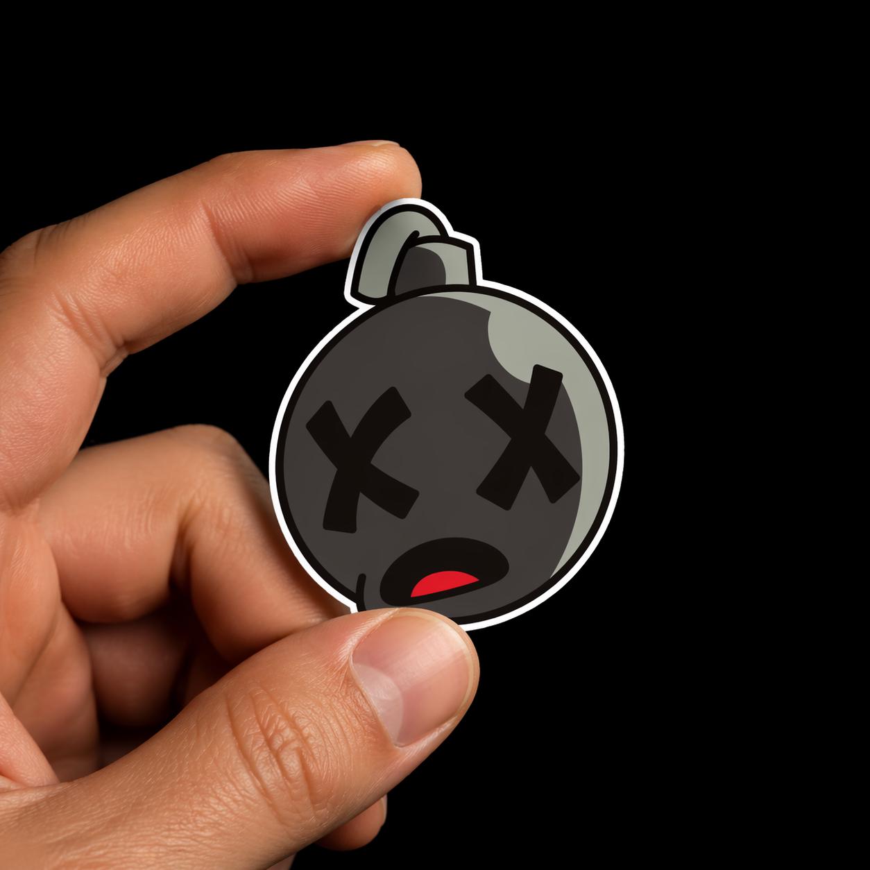 Total Dud Bomb Sticker – Cartoon Dark Humor Vinyl Decal (2.5"x2.5")