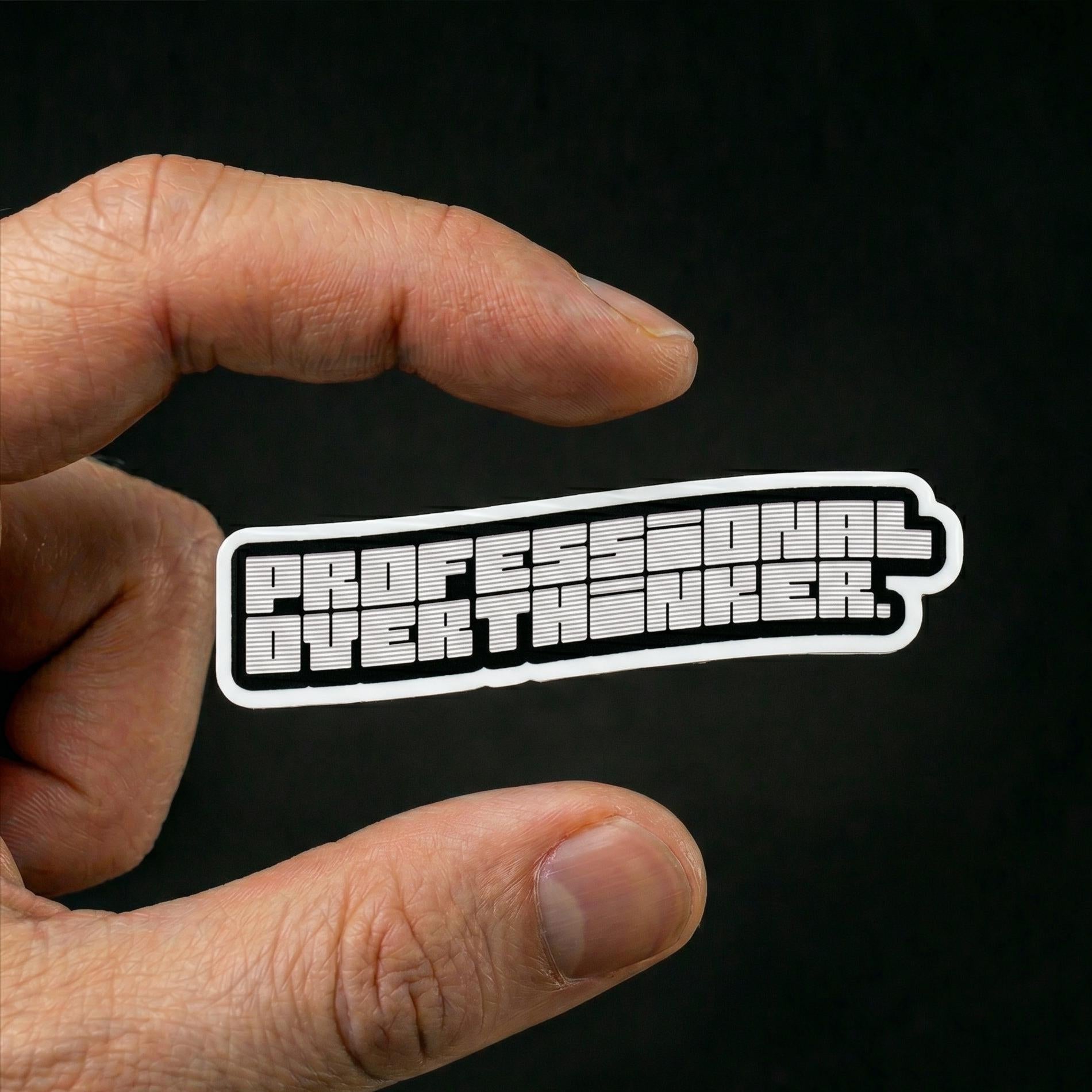 Water Bottle Sticker, Professional Overthinker, Funny Relatable Humor Decal (Waterproof)