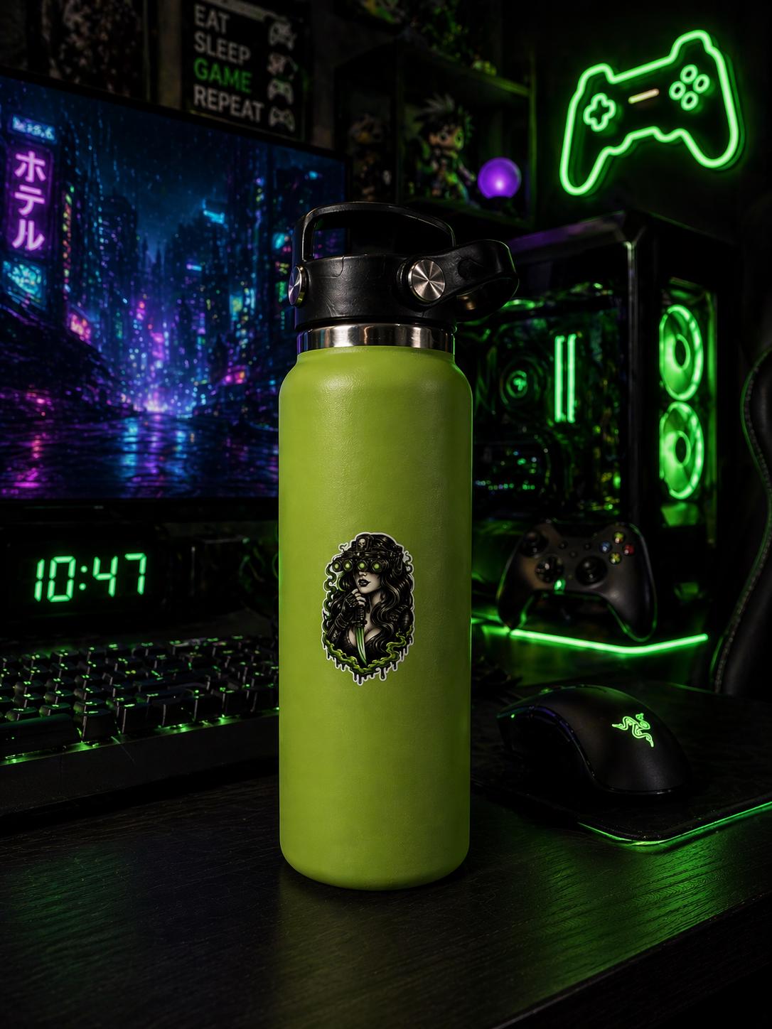 Goth Sticker, Tactical Baddie, Dark Feminine Alt Girl Decal, Edgy Laptop Water Bottle Sticker