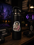 Coffee Sticker, Dead Tired Skeleton, Funny Exhausted Meme Decal, Sleepy Grim Reaper Coffee Sticker, Relatable Humor for Laptop Water Bottle