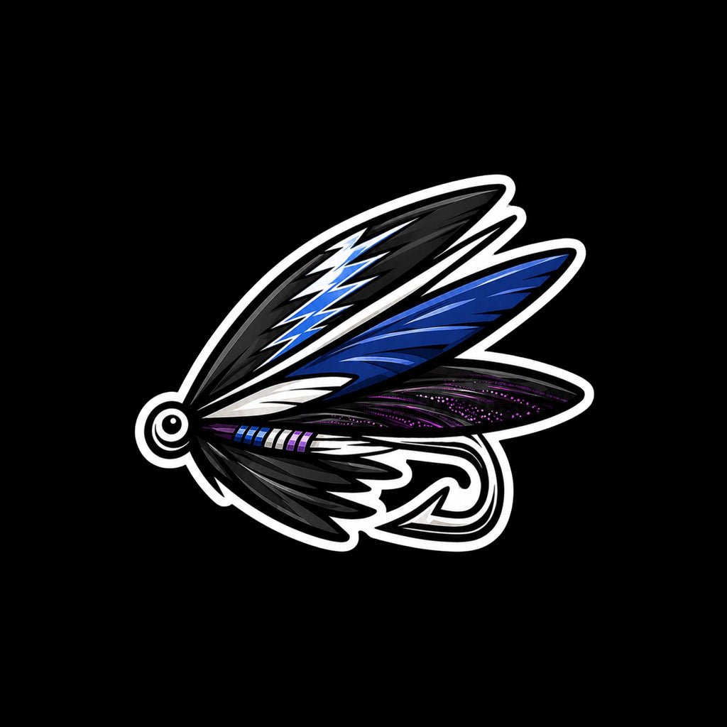 Fly Fishing Lure Stickers (4pc) – Trout Bait, Angler Decals, Tackle Box Vinyl