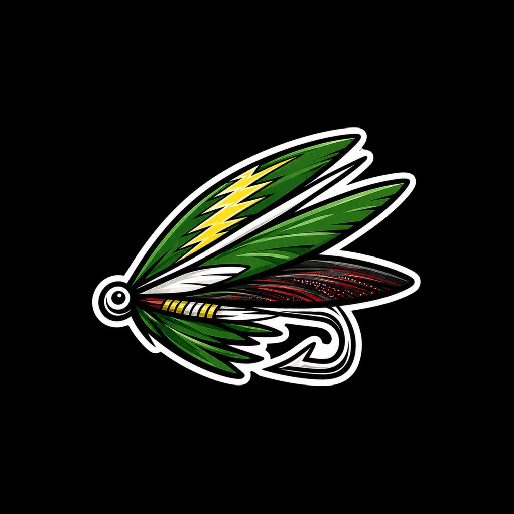 Fly Fishing Lure Stickers (4pc) – Trout Bait, Angler Decals, Tackle Box Vinyl