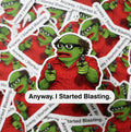 Anyway I Started Blasting Frog Meme Sticker, Viral Parody Decal